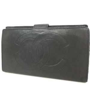 CHANEL COCO CC Long clutch leather lambskin wallet